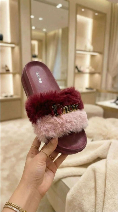 Faux Fur Platform Slippers - Eaze