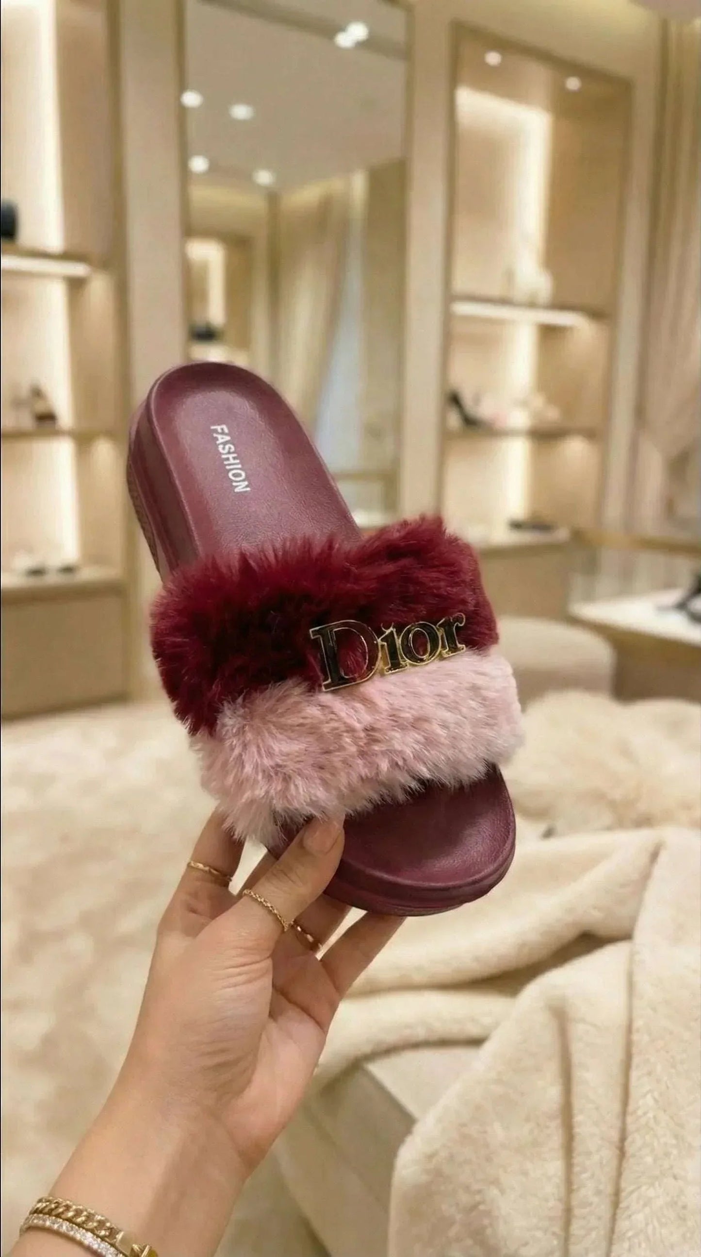 Faux Fur Platform Slippers - Eaze