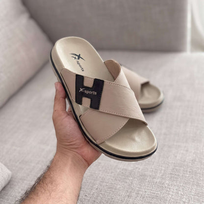 Men Cross Strap Slides