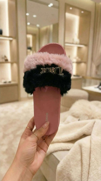 Faux Fur Platform Slippers - Eaze