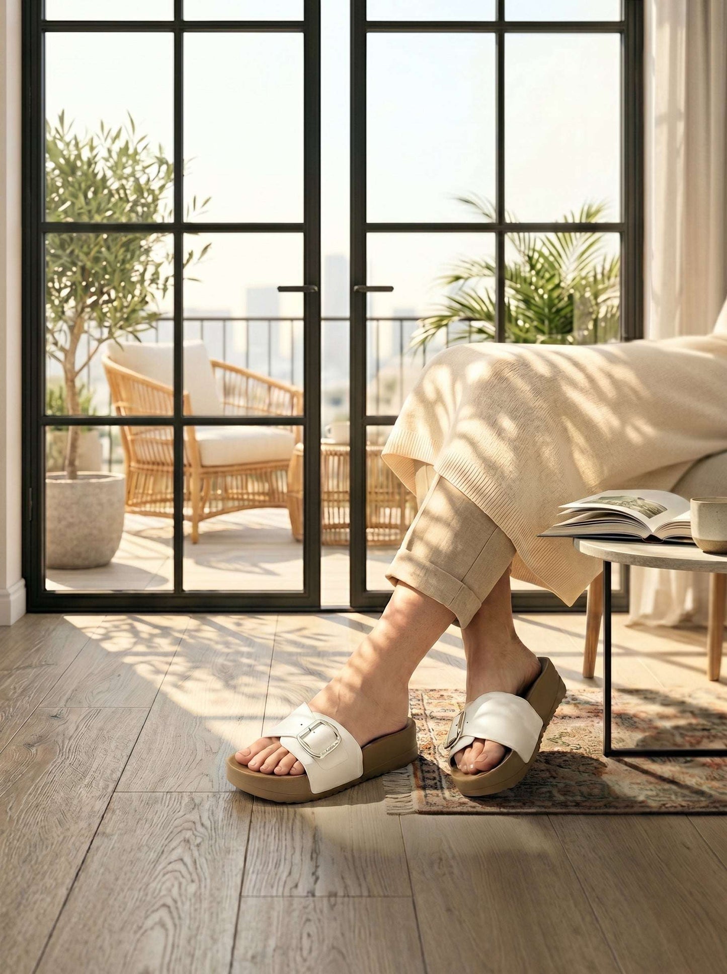 Creamy Soft Step Medicated Slippers for Females